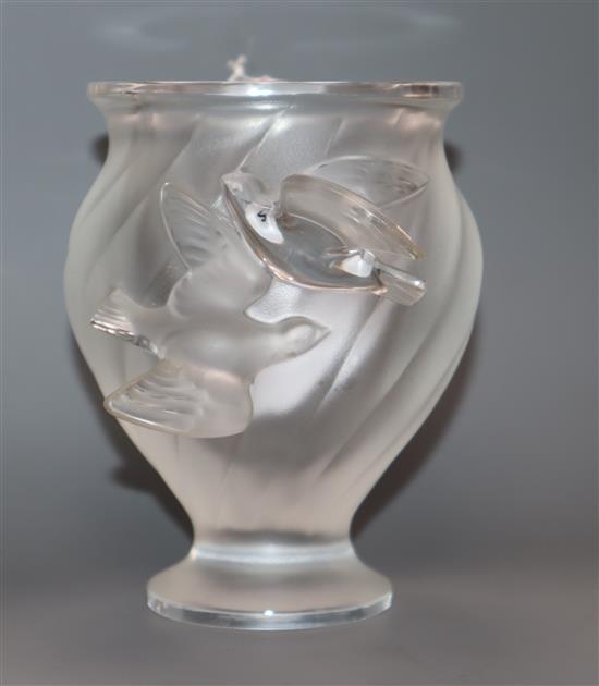 A Lalique Rosine vase, signed height 12.5cm